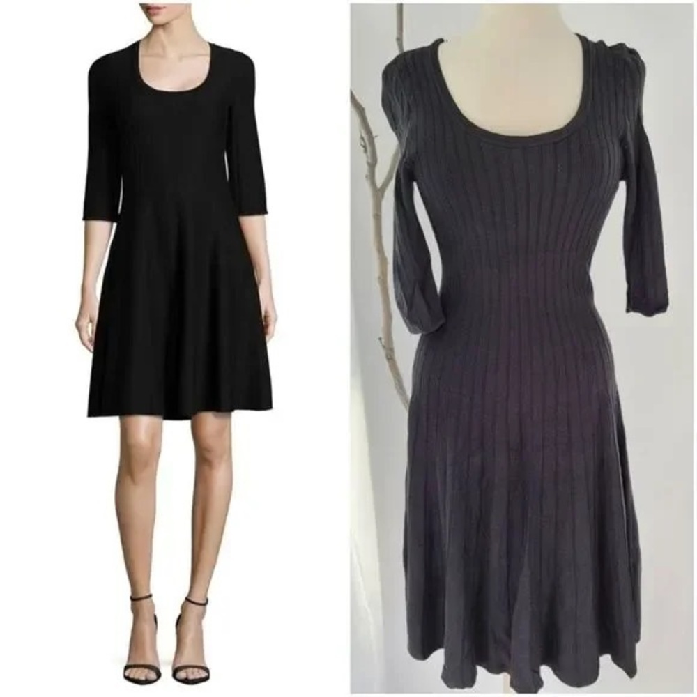 ⭐️Nic & Zoe,Form Flattering,Black,Softly Ribbed,Knit Swing Dress,FUN,Size 3X